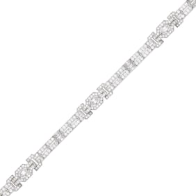 Neiman Marcus Platinum and Diamond Bracelet