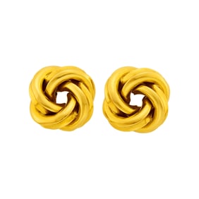 Cartier Pair of Gold Knot Earclips