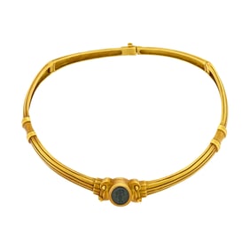 Barry Kieselstein-Cord Gold and Tourmaline Intaglio Necklace