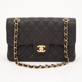 Chanel Black Caviar Leather Double Flap Bag