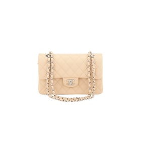 Chanel Beige Quilted Calfskin Small Double Flap Bag