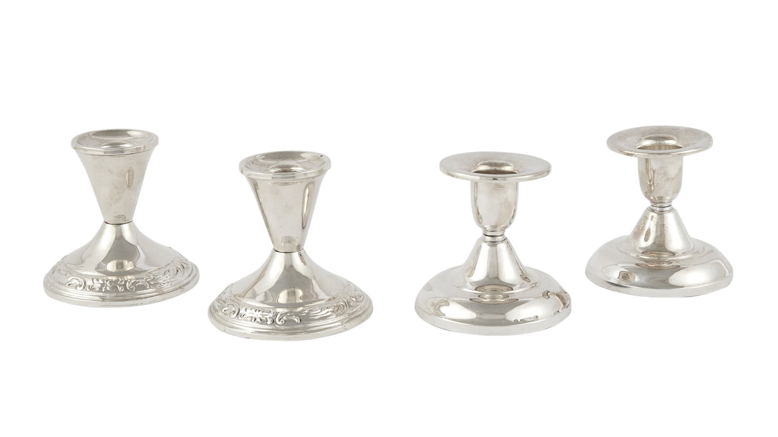 Two Pairs of Silver Low Candlesticks (1 of 4)