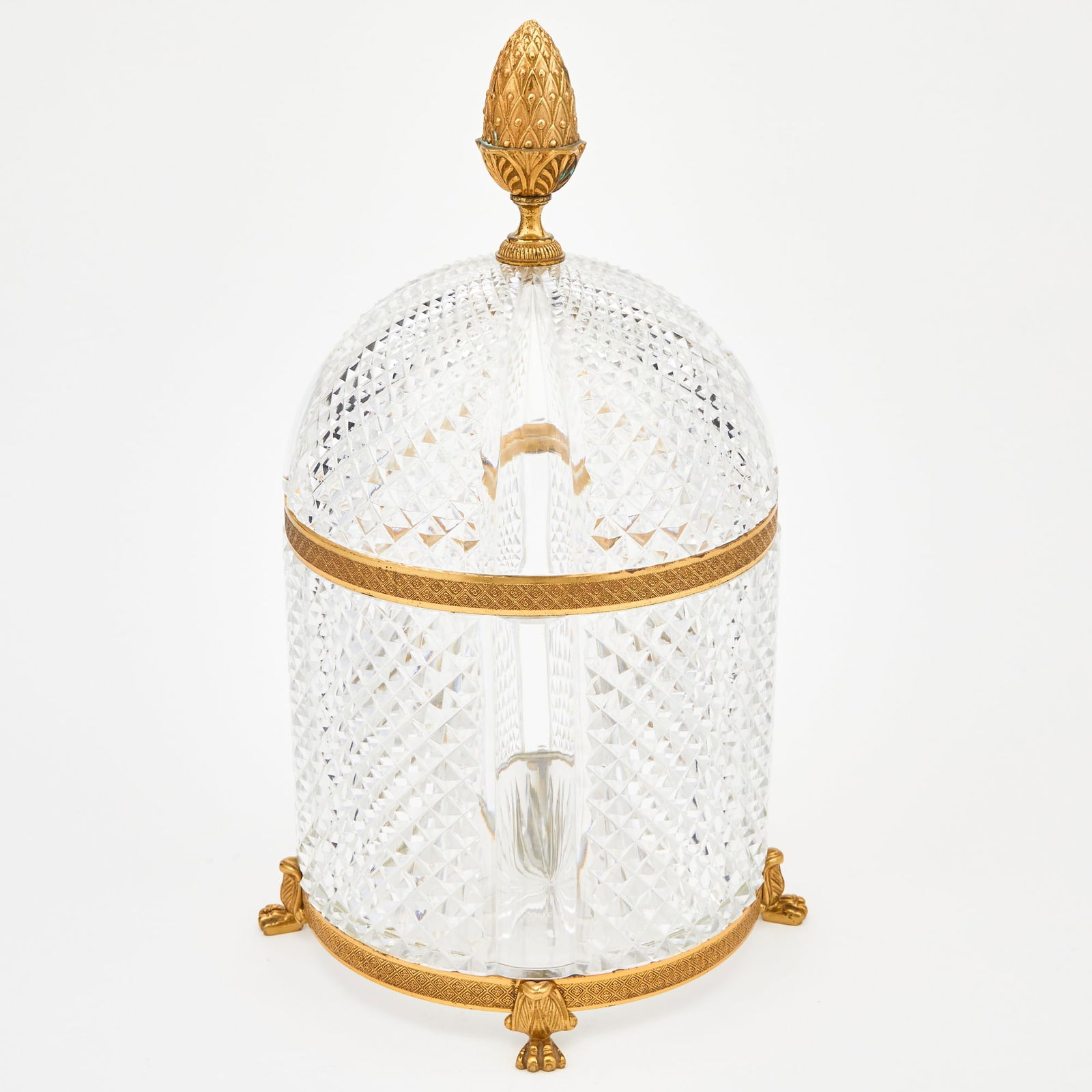 Empire Style Gilt-Metal Mounted Molded Glass Box (1 of 2)