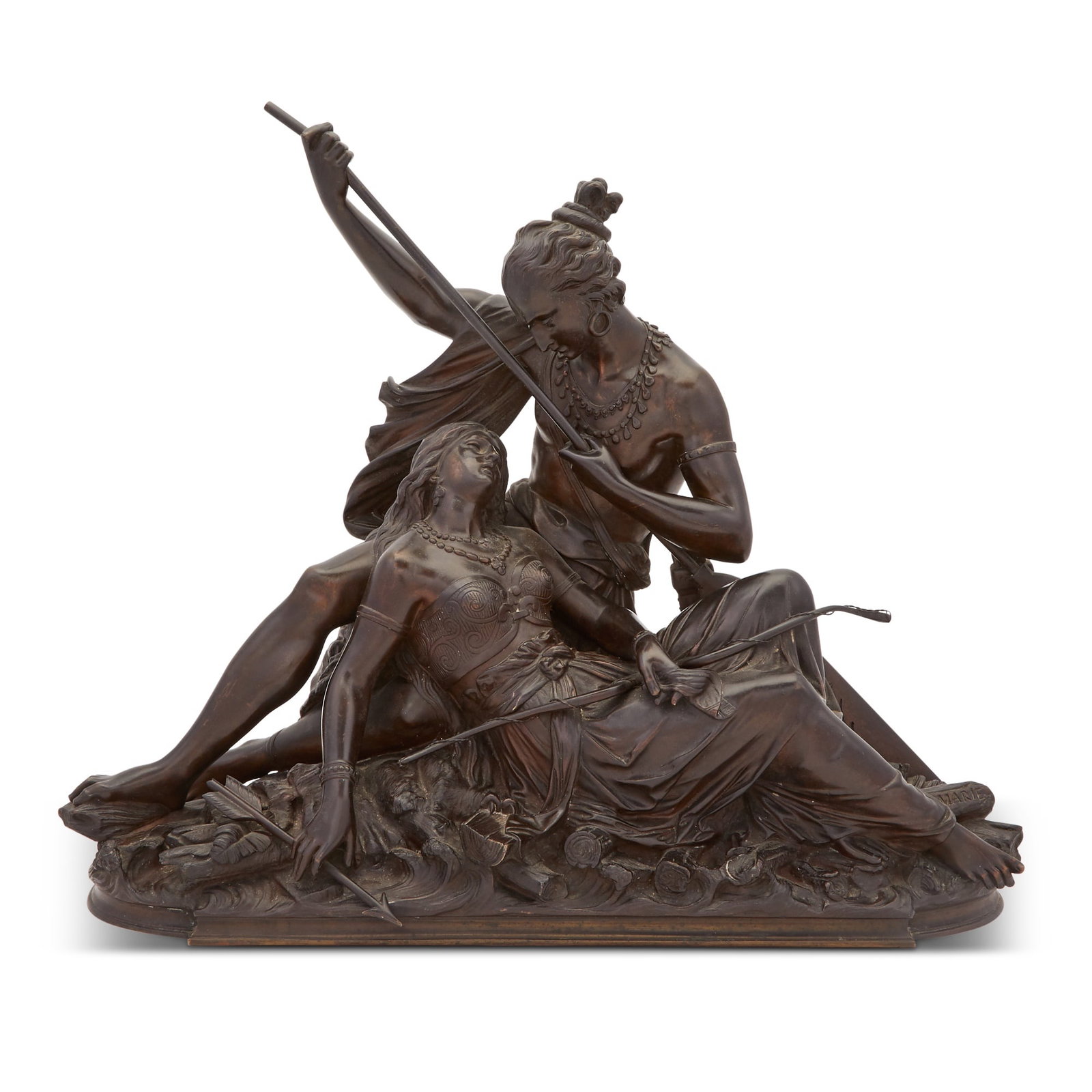 Bronze Sculpture Titled "Indian and an Amazon" (1 of 2)