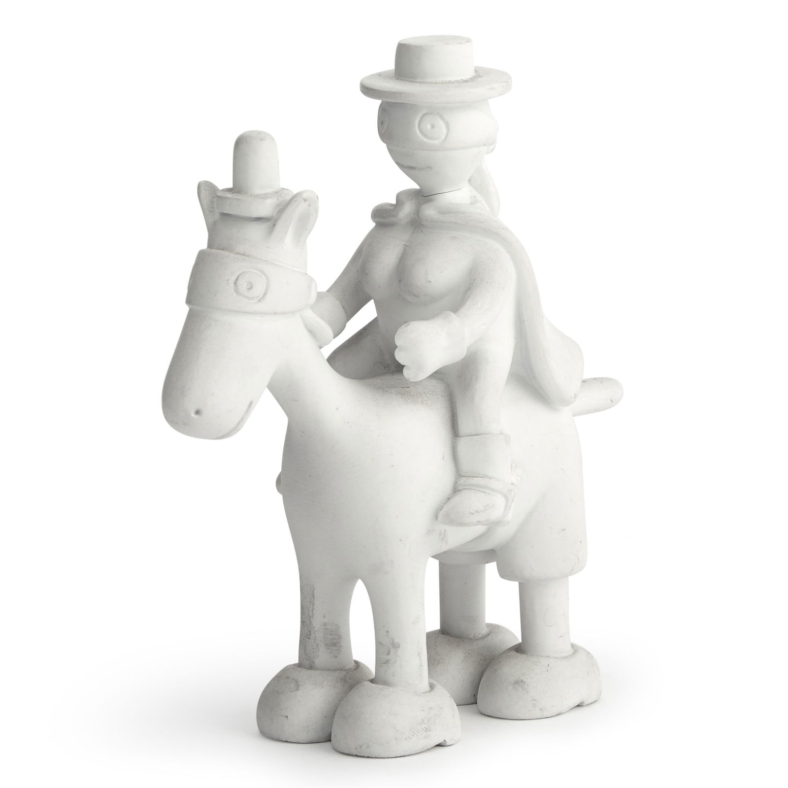 Tom Otterness: American, b. 1952Horse and Rider Maquette, 2004Signed and dated Tom Otterness 2004Resin5 1/4 x 5 x 1 1/2 inches (13.3 x 12.7 x 3.8 cm) General dust and grime