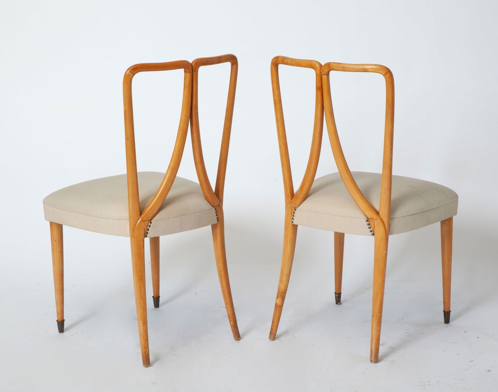 Set of Eight Guglielmo Ulrich Upholstered Fruitwood Dining Chairs Mid 20th century (1 of 7)