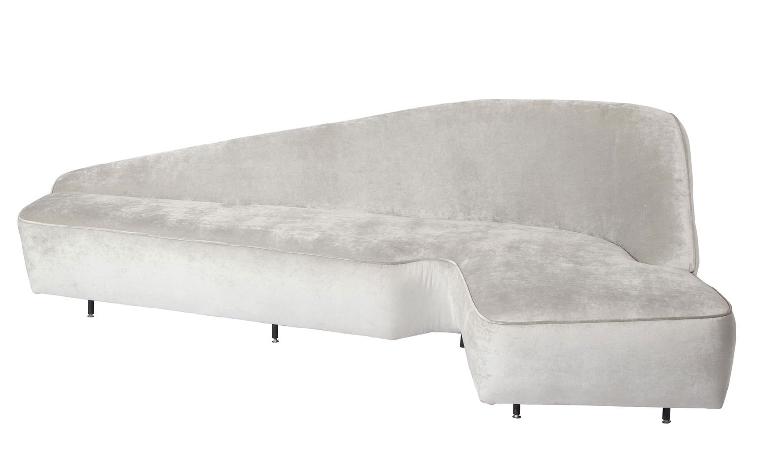 Italian Free-Form Angled Upholstered Sofa 1960s (1 of 3)