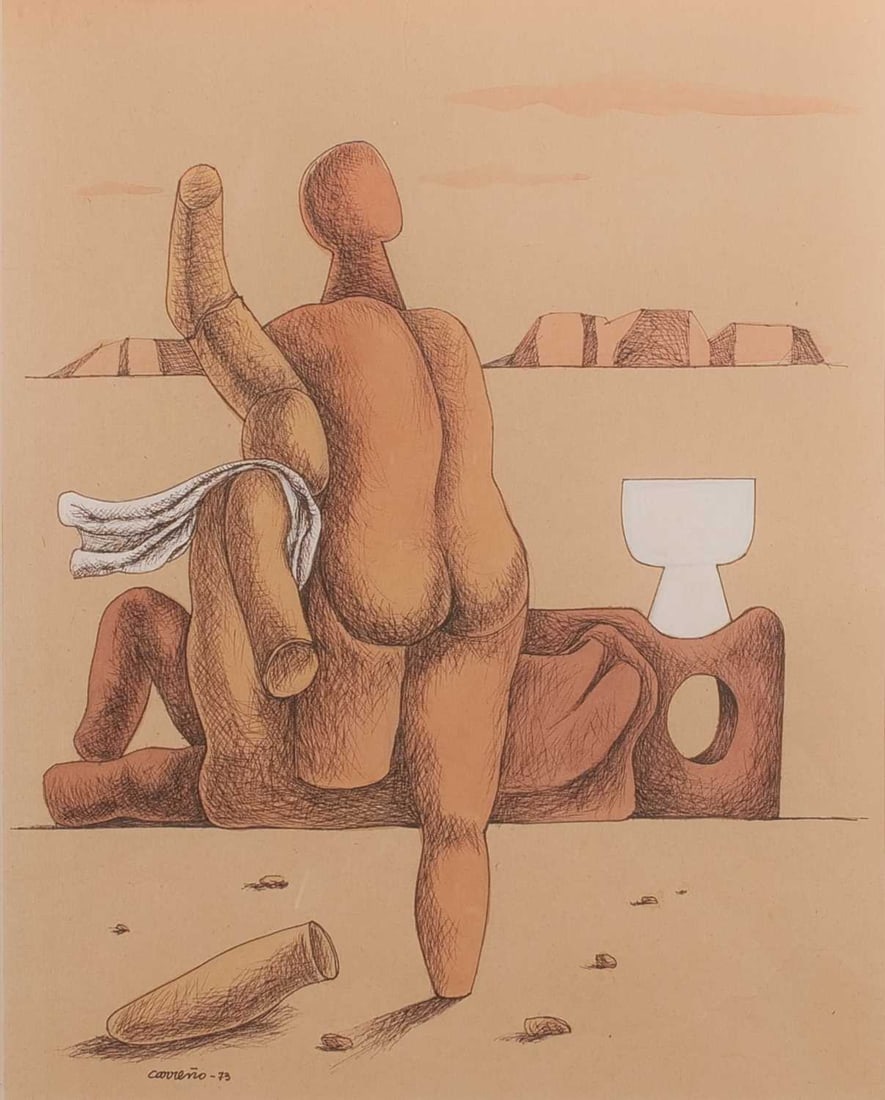 Mario Carreno: Chilean, 1913-1999Torso, 1973Signed and dated Carreno 73 (ll)Graphite and watercolor on paper14 7/8 x 13 inches (37.8 x 33 cm)Provenance:The artistWolfgang Roth & Partners Fine Arts, MiamiPriva