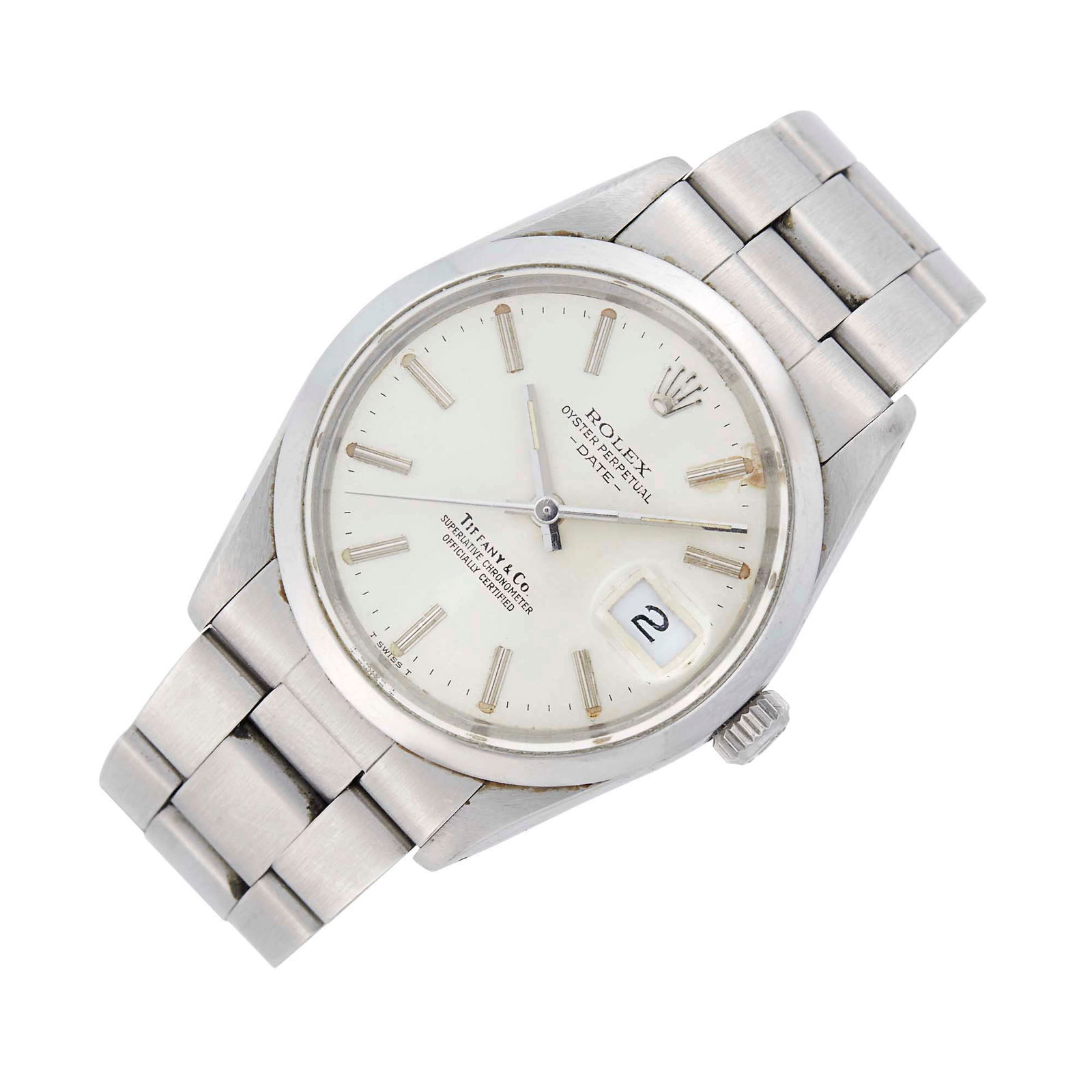 Rolex Stainless Steel 'Date' Wristwatch, Retailed by Tiffany & Co., Ref. 15000 (1 of 1)
