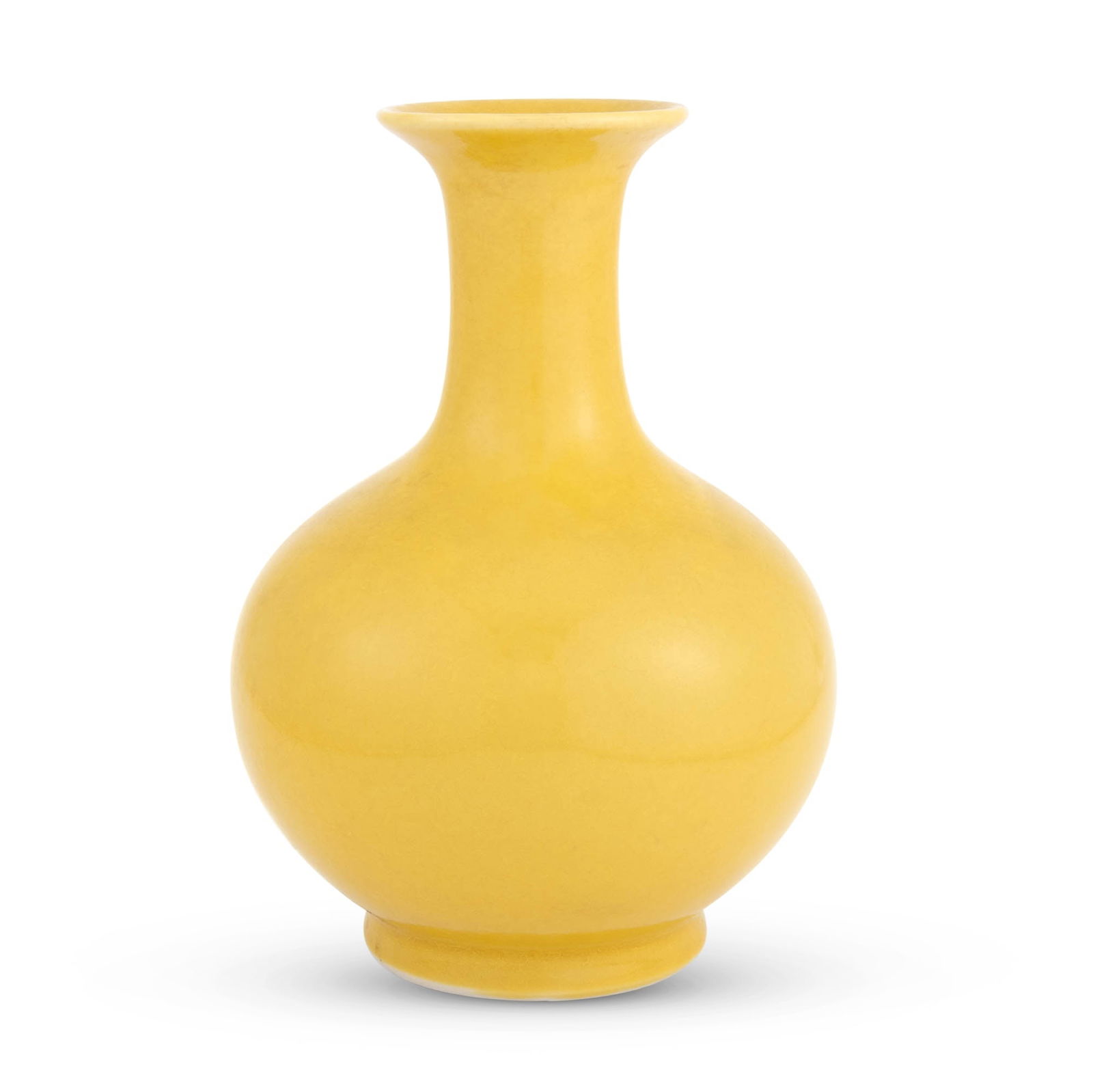 A Chinese Yellow Ground Porcelain Bottle Vase Late Qing Dynasty (1 of 2)