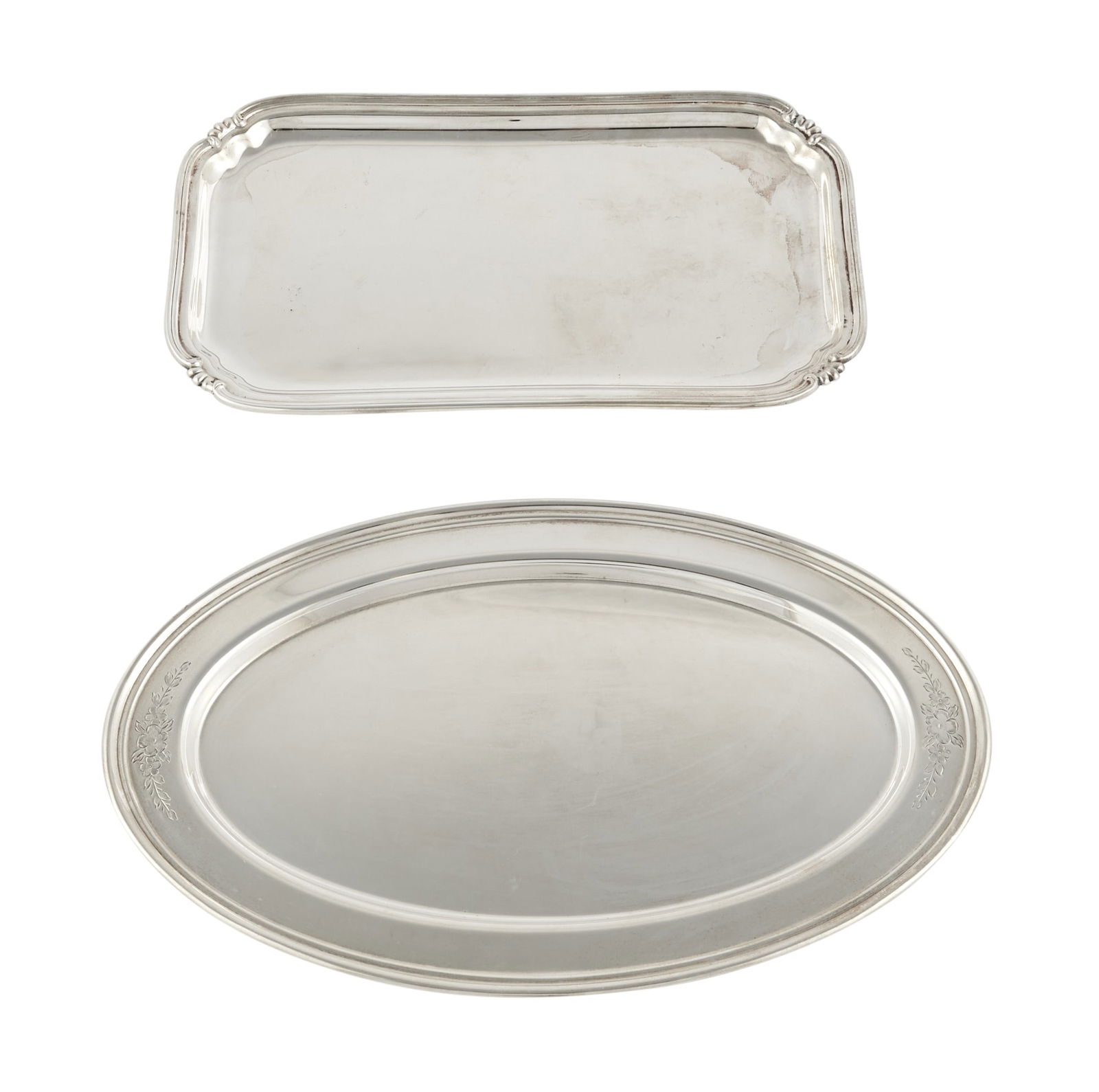 Two Silver Dresser Trays 20th Century (1 of 4)