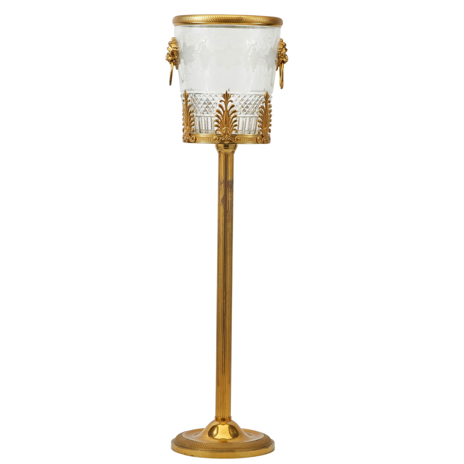 Empire Style Gilt-Metal and Glass Champagne/Wine Cooler and Stand (1 of 2)