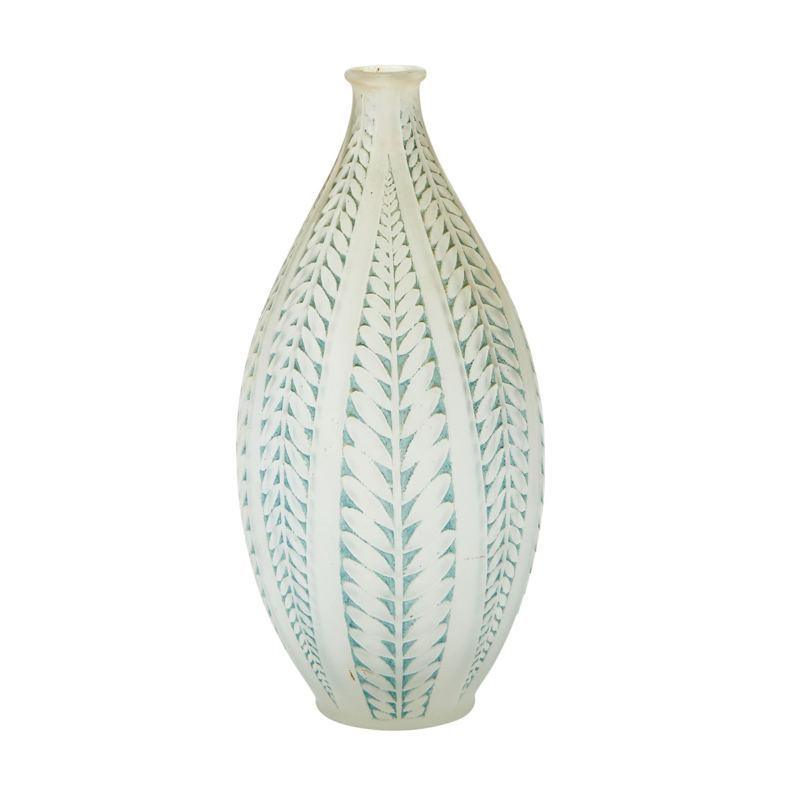 Lalique Molded Glass 'Acacia' Vase Designed 1921: Height 8 1/2 inches.