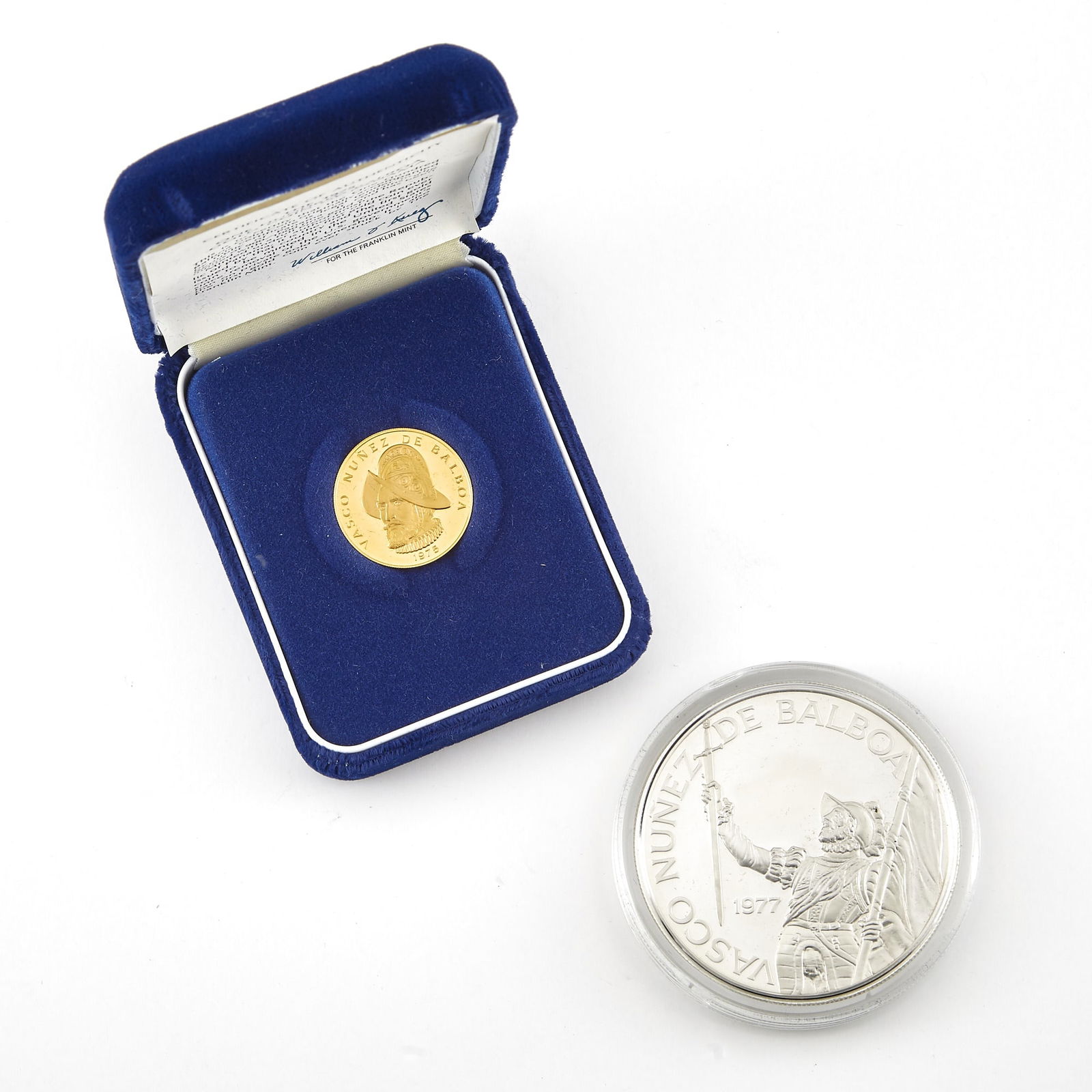 Panama Coin Group of the 1970's: Selection of primarily Franklin Mint Silver issues, including 1973/77 1 Balboa (7); 1970 Olympic 5 Balboas (3);1971 20 Balboas KM # 29 (2); 1973/75 KM# 31 (4); 1976 Proof set of 2;1977/78 one each KM#