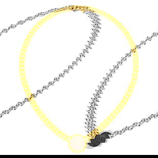 Bulgari Gold and Ancient Coin Curb Link Chain Necklace: 18 kt., reverse of frame engraved ROMA TITVS AVG. A.D. 79-81, clasp signed Bulgari, ap. 52.3 dwts. Length 16 1/2 inches. Frame diameter 3/4 inch. Chain width 1/4 inch.