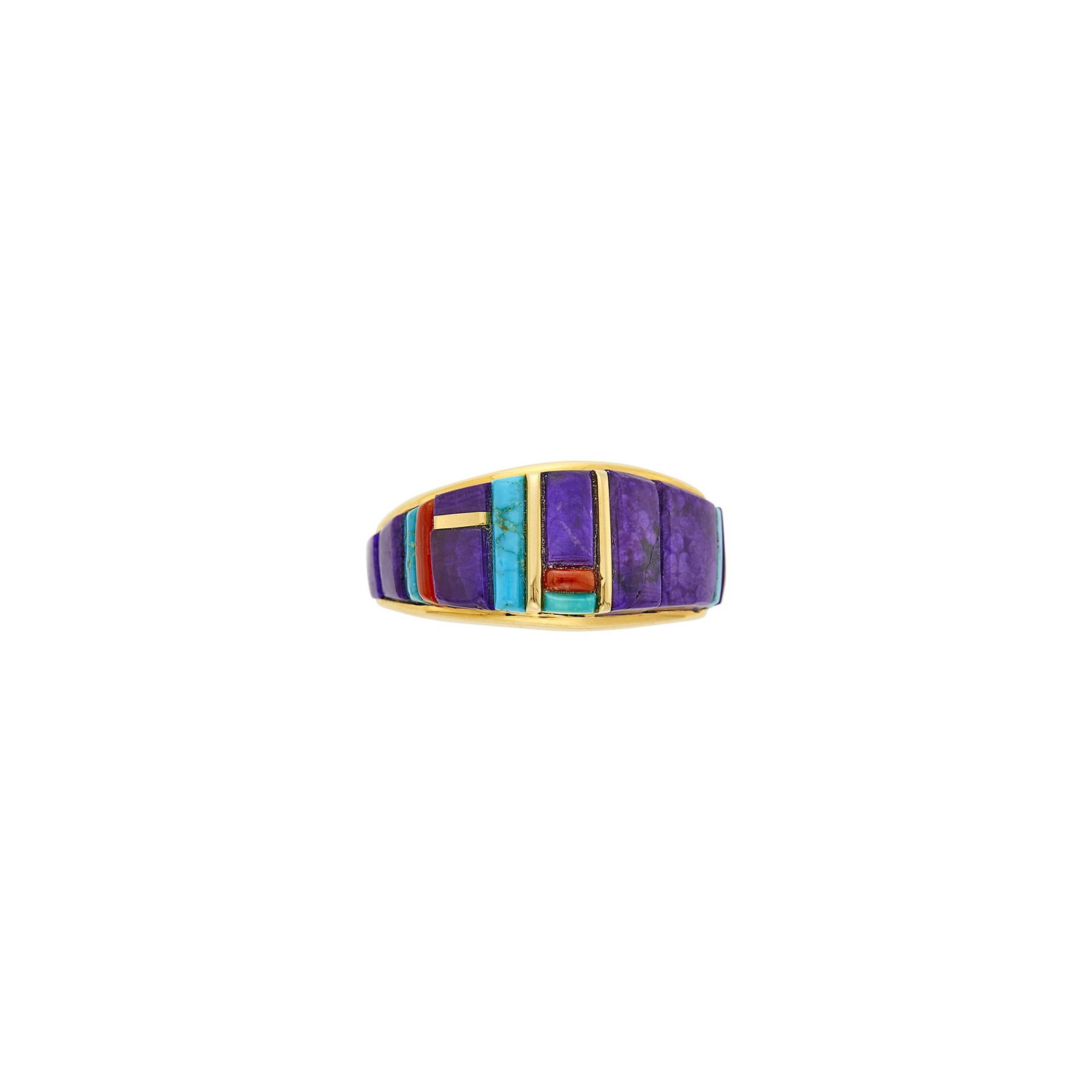 Charles Loloma Gold, Sugilite and Hardstone Ring (1 of 3)