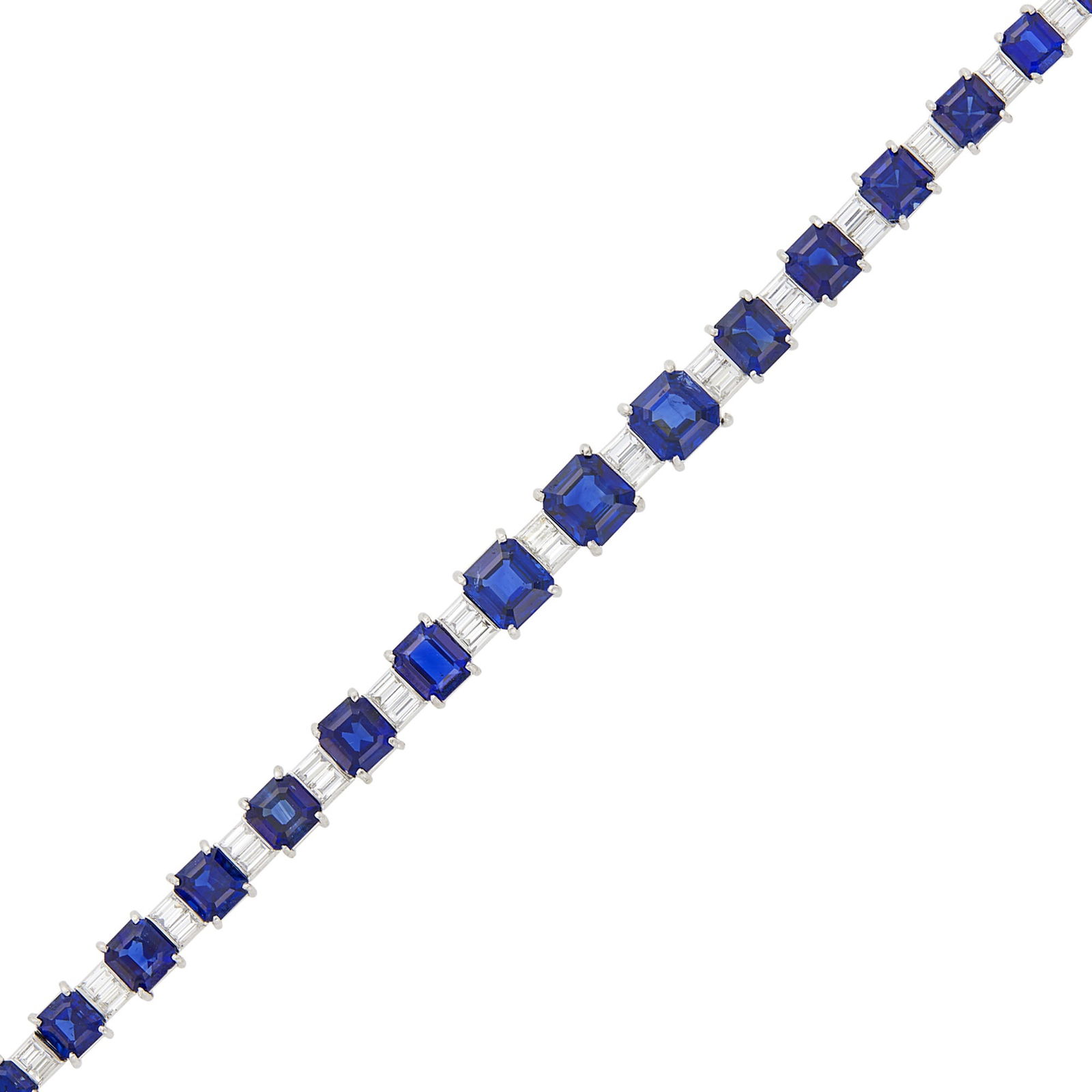 Cartier Platinum, Sapphire and Diamond Bracelet (1 of 3)