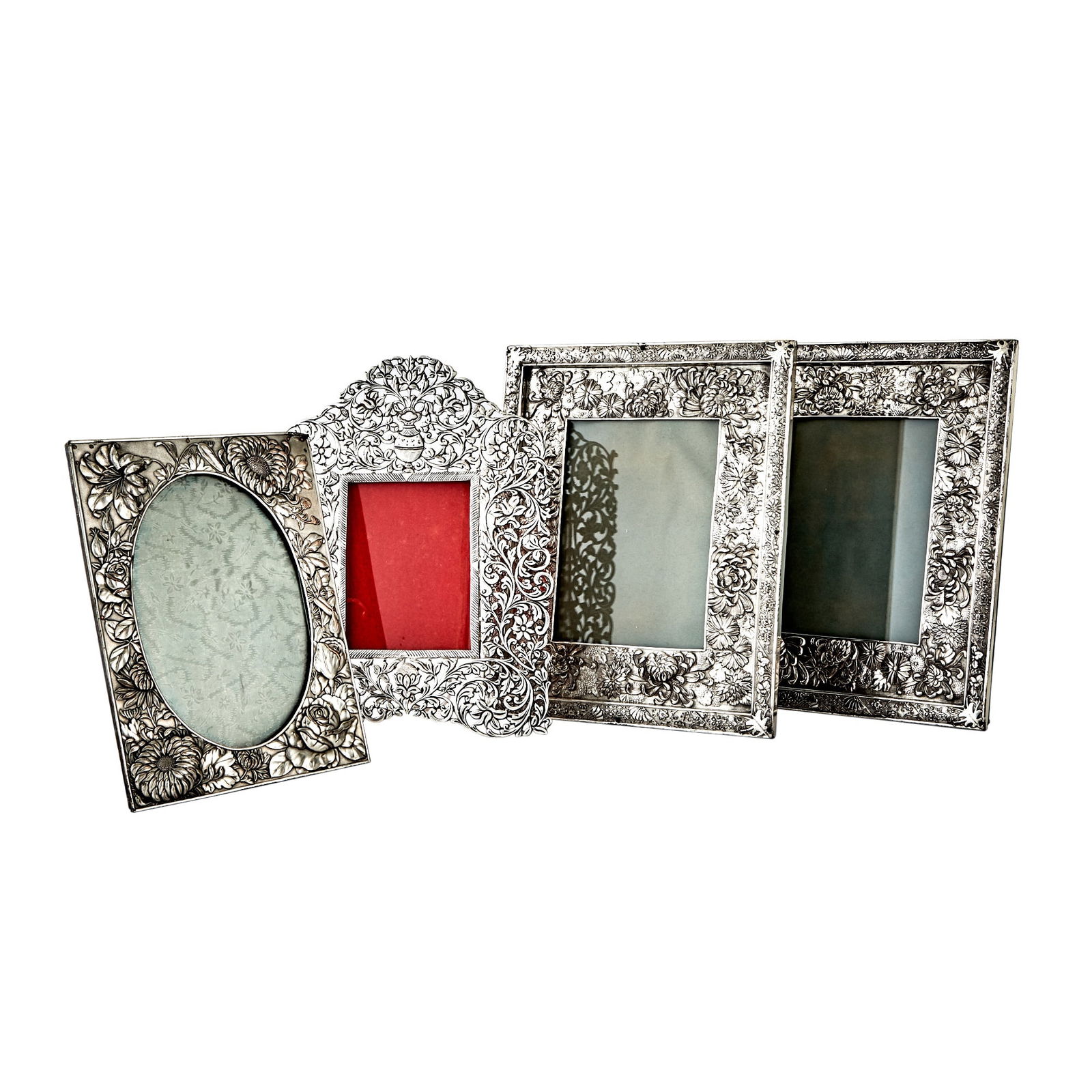 Four Chinese Silver Plated Photograph Frames 20th Century (1 of 4)
