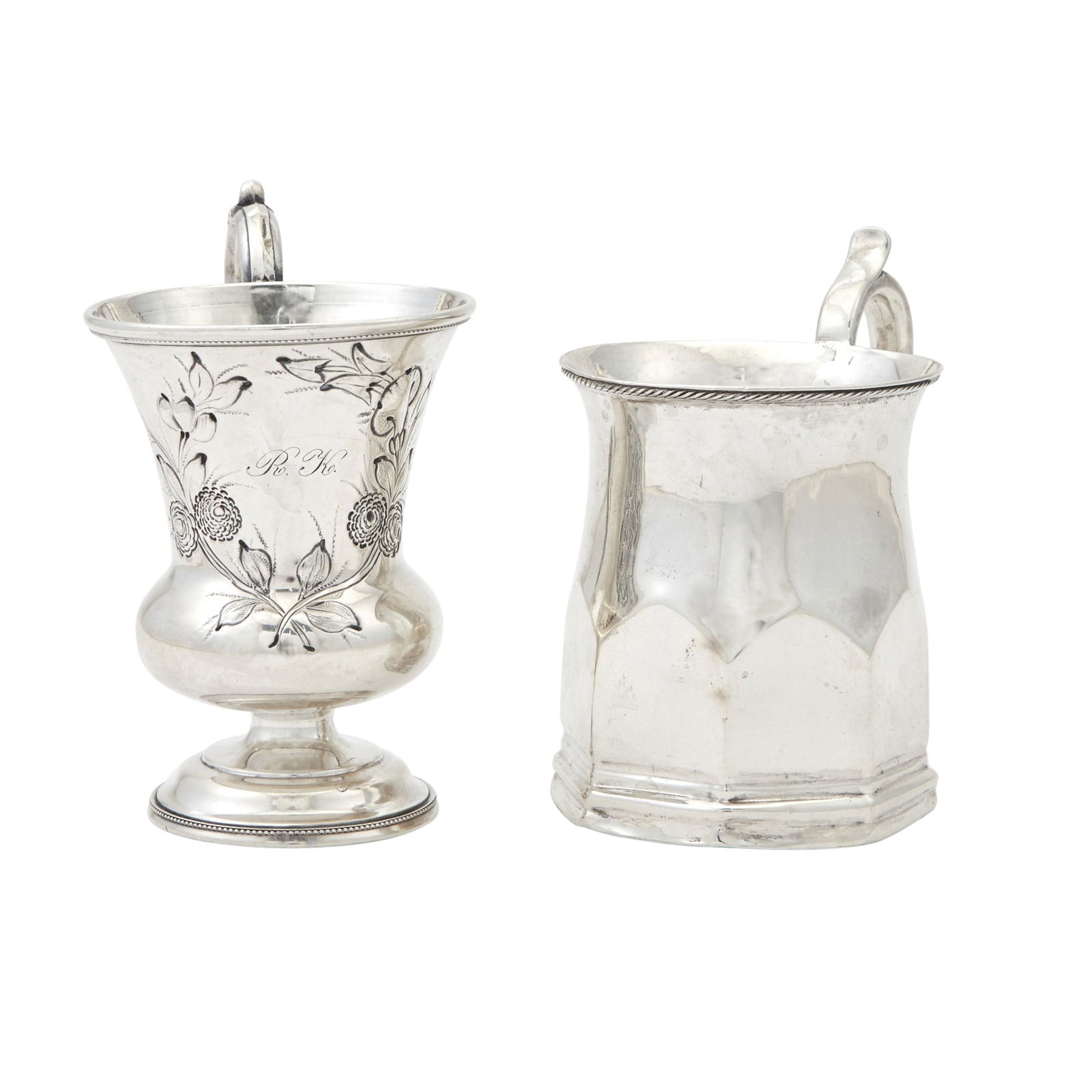 Two American Silver Mugs 19th Century (1 of 4)