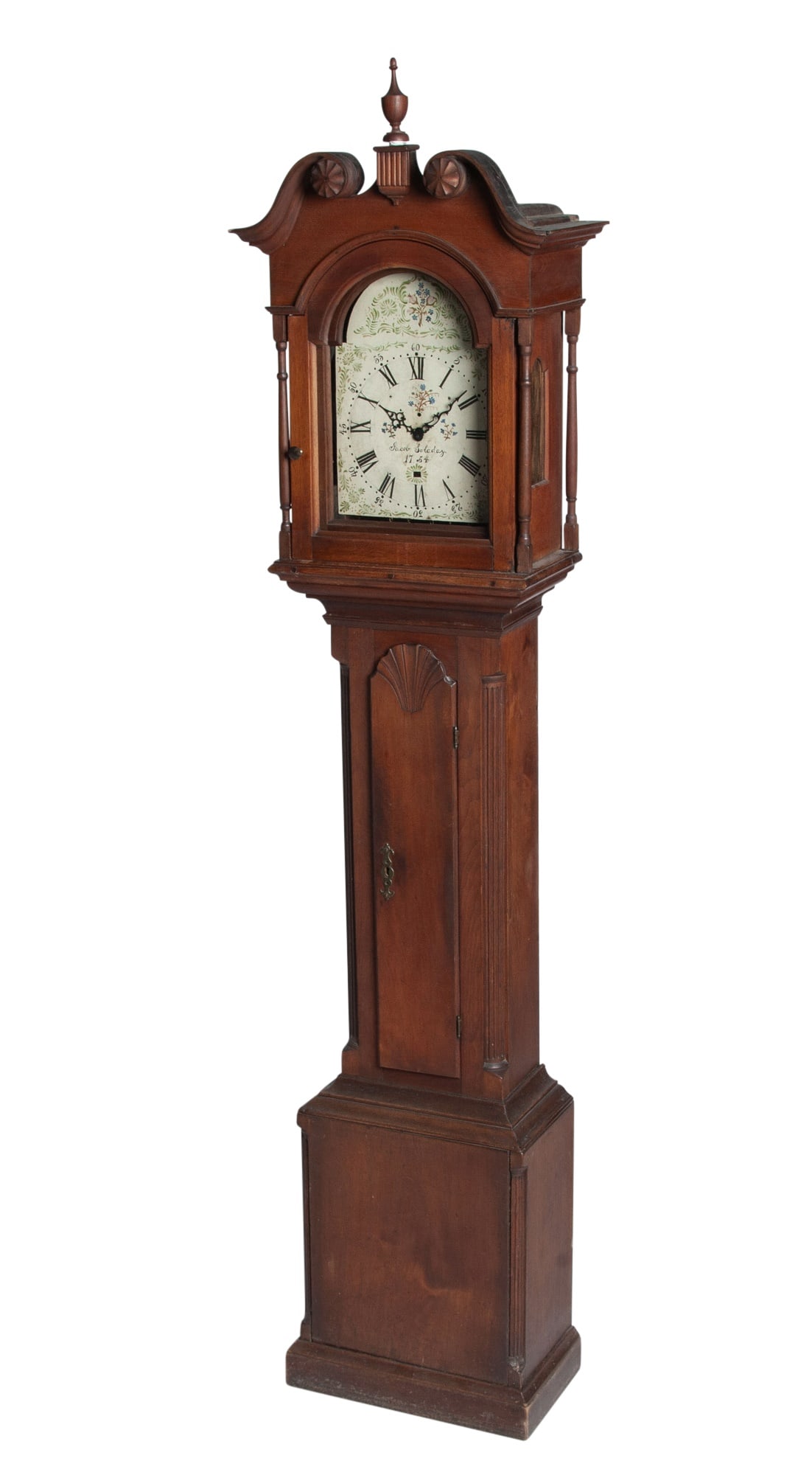 Chippendale Walnut Tall Case Clock, Dial lettered Jacob Solliday, the case probably Bucks County, Pe (1 of 5)