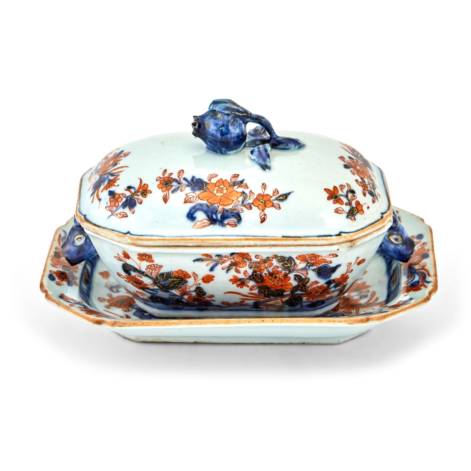 Chinese Imari Porcelain Covered Sauce Tureen and Stand 1740-60 (1 of 4)