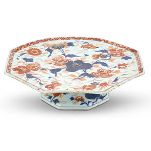 Chinese Imari Porcelain Octagonal Tazza First half 18th century: Width 10 3/4 inches.  Christie's, Benjamin F. Edwards III Collection of Chinese Export, Lot 86, January 22, 2003  CHRISTIE'S Benjamin Edwards III Collection of Chinese Ex