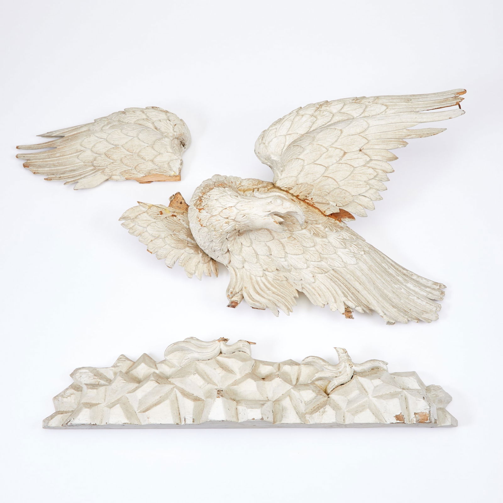 White Painted Carved Spread Wing Eagle Figure America, late 19th century (1 of 2)