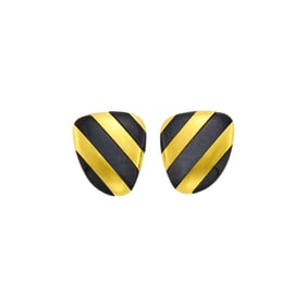 Tiffany & Co. Pair of Gold and Black Jade Earclips