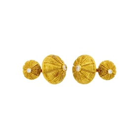 Tiffany & Co., Schlumberger Pair of Gold and Diamond 'Taj Mahal' Cufflinks
