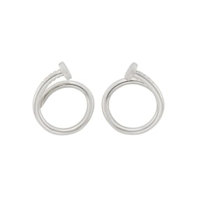 Aldo Cipullo Pair of White Gold 'Juste Un Clou' Nail Earrings
