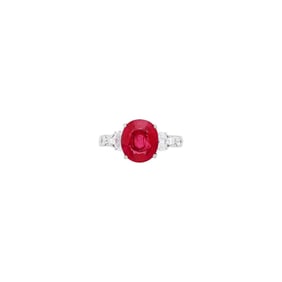 Platinum, Ruby and Diamond Ring