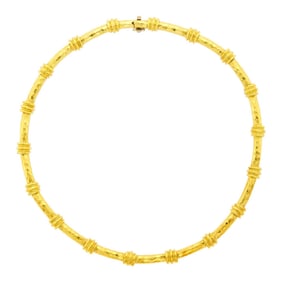 Henry Dunay Hammered Gold Link Necklace