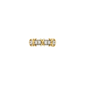 Tiffany & Co., Schlumberger Gold, Platinum and Diamond 'Sixteen Stone' Band Ring