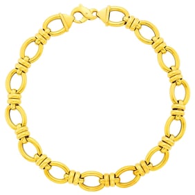 Gold Oval Link Necklace