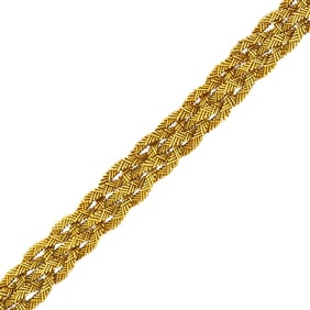 Bulgari Four Strand Woven Gold Bracelet