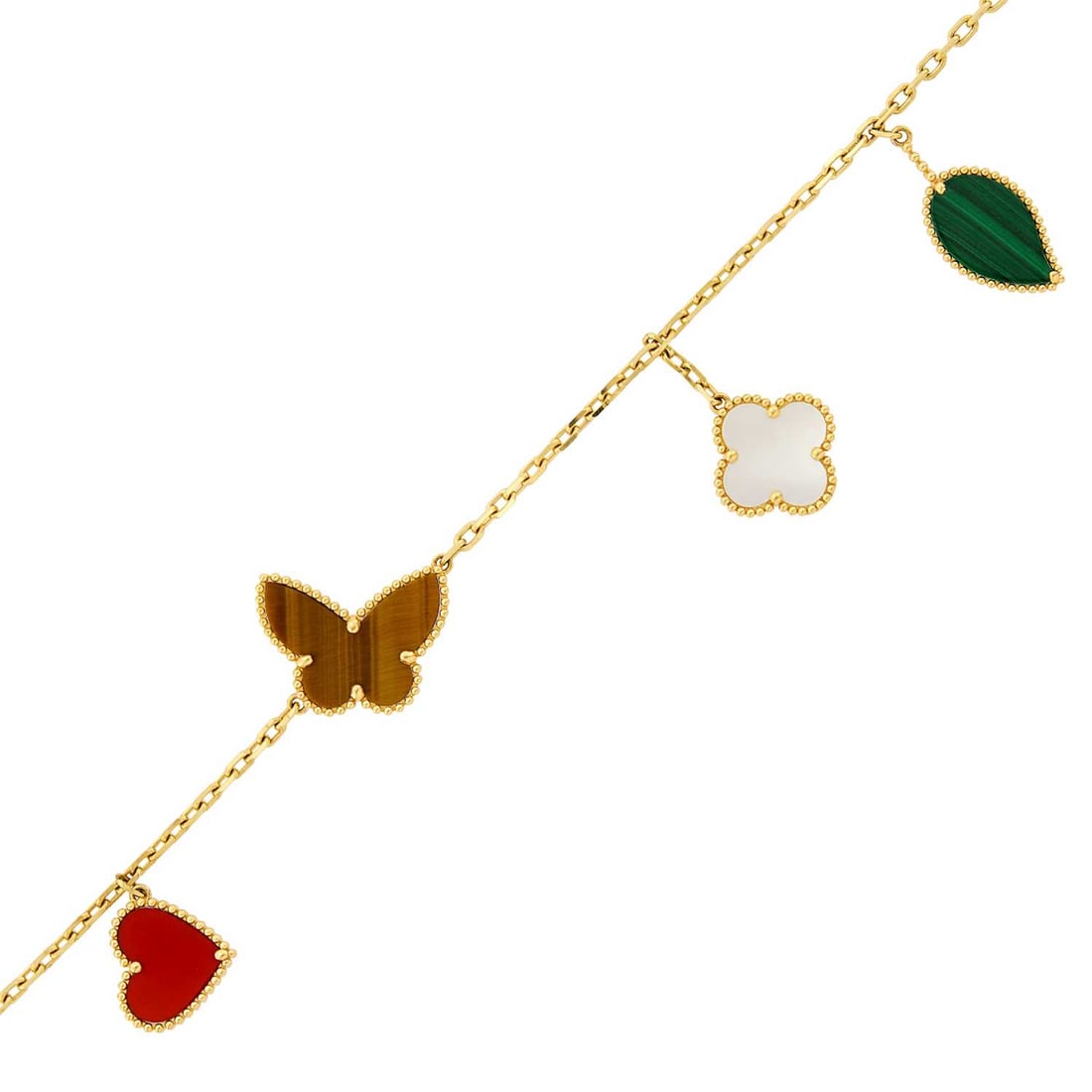 Van Cleef & Arpels Gold and Hardstone 'Lucky Alhambra' Bracelet, France (1 of 3)