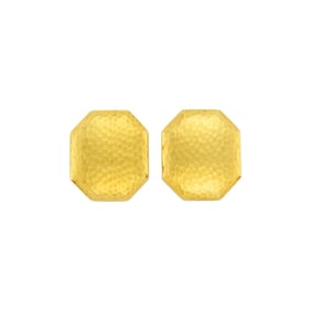 Andrew Clunn Pair of Hammered Gold Earclips