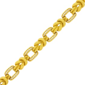 Gold and Diamond Link Bracelet