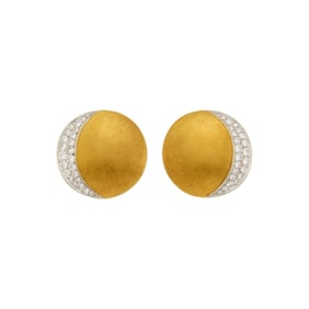 Tiffany & Co., Angela Cummings Pair of Gold, Platinum and Diamond Earrings