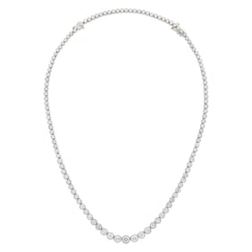 Long White Gold and Diamond Necklace