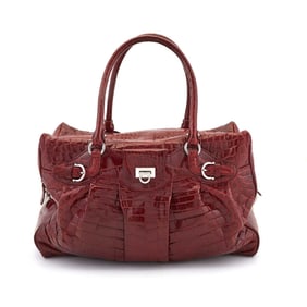 Salvatore Ferragamo Red Crocodile Bag