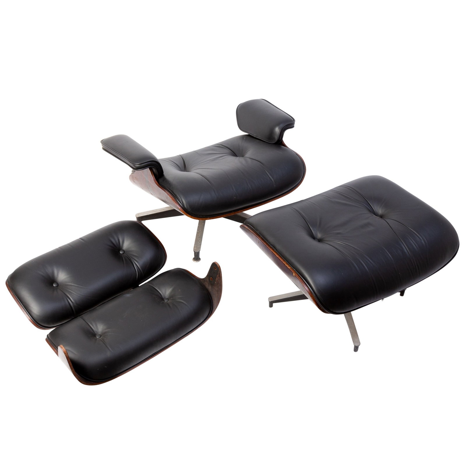 Charles and Ray Eames Leather Upholstered Rosewood Model 670 and 671 Lounge Chair and Ottoman Mid (1 of 3)