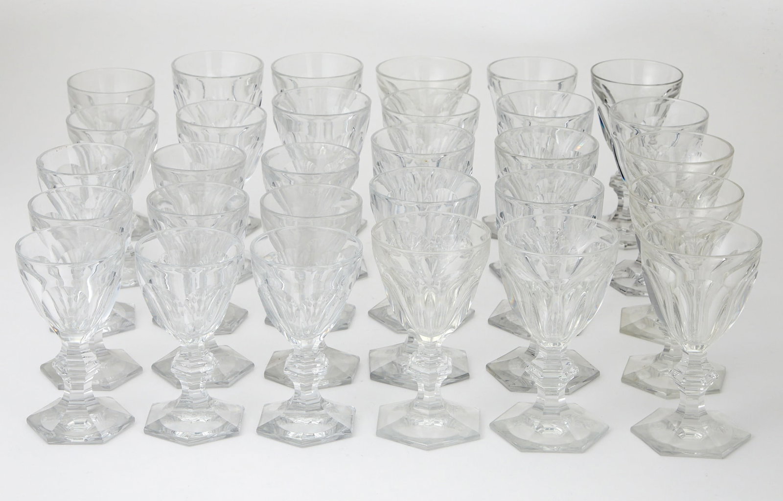 Set of Thirty Baccarat Cut Glass "Harcourt" Pattern Glasses (1 of 2)