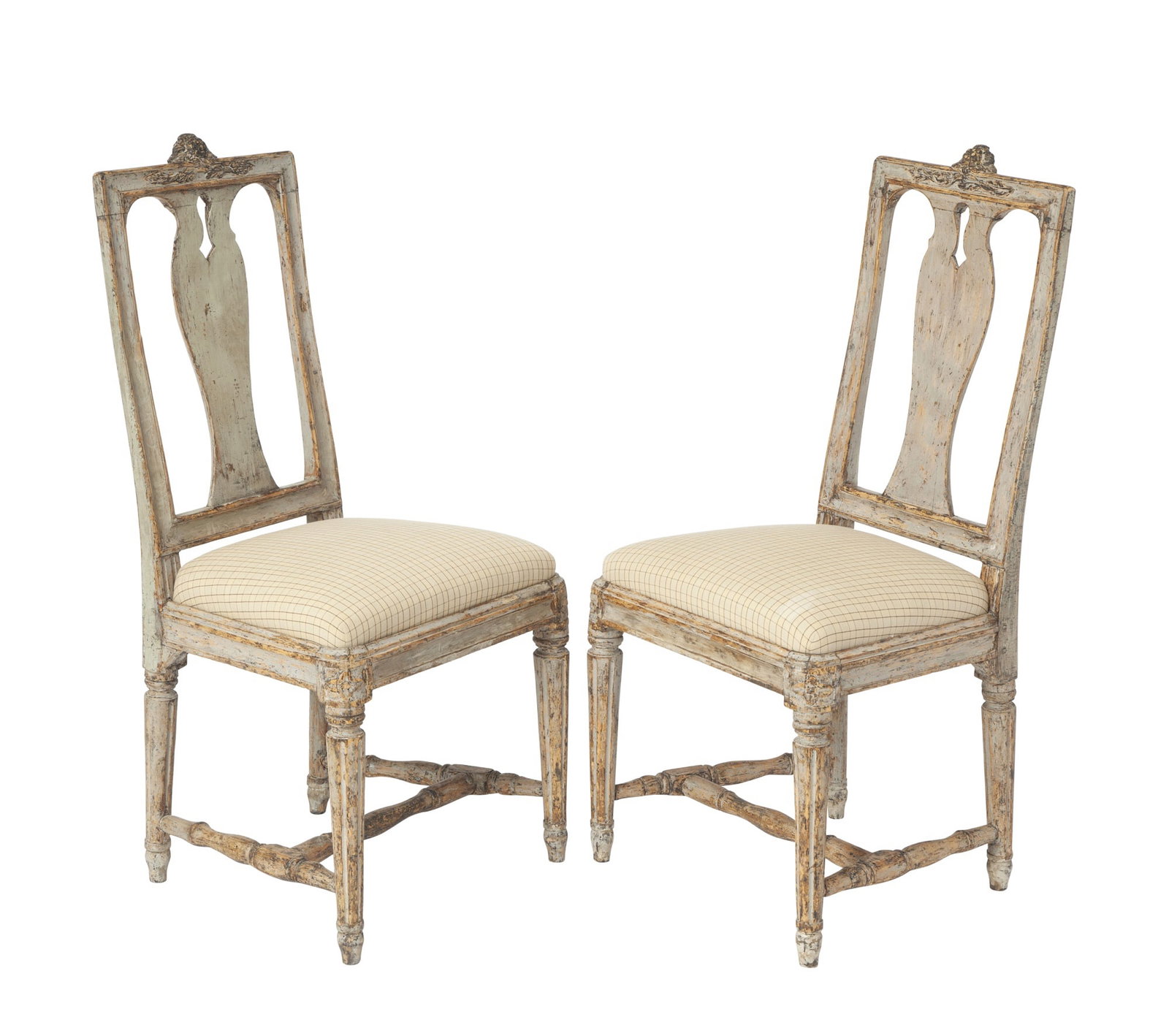 Pair of Gustavian Painted Side Chairs (1 of 3)