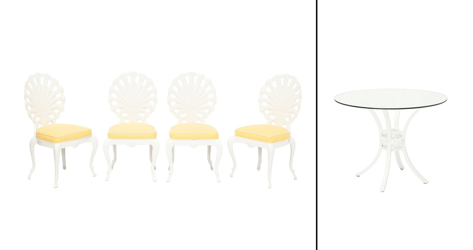 White Painted Metal Shell Form Garden Furniture (1 of 8)