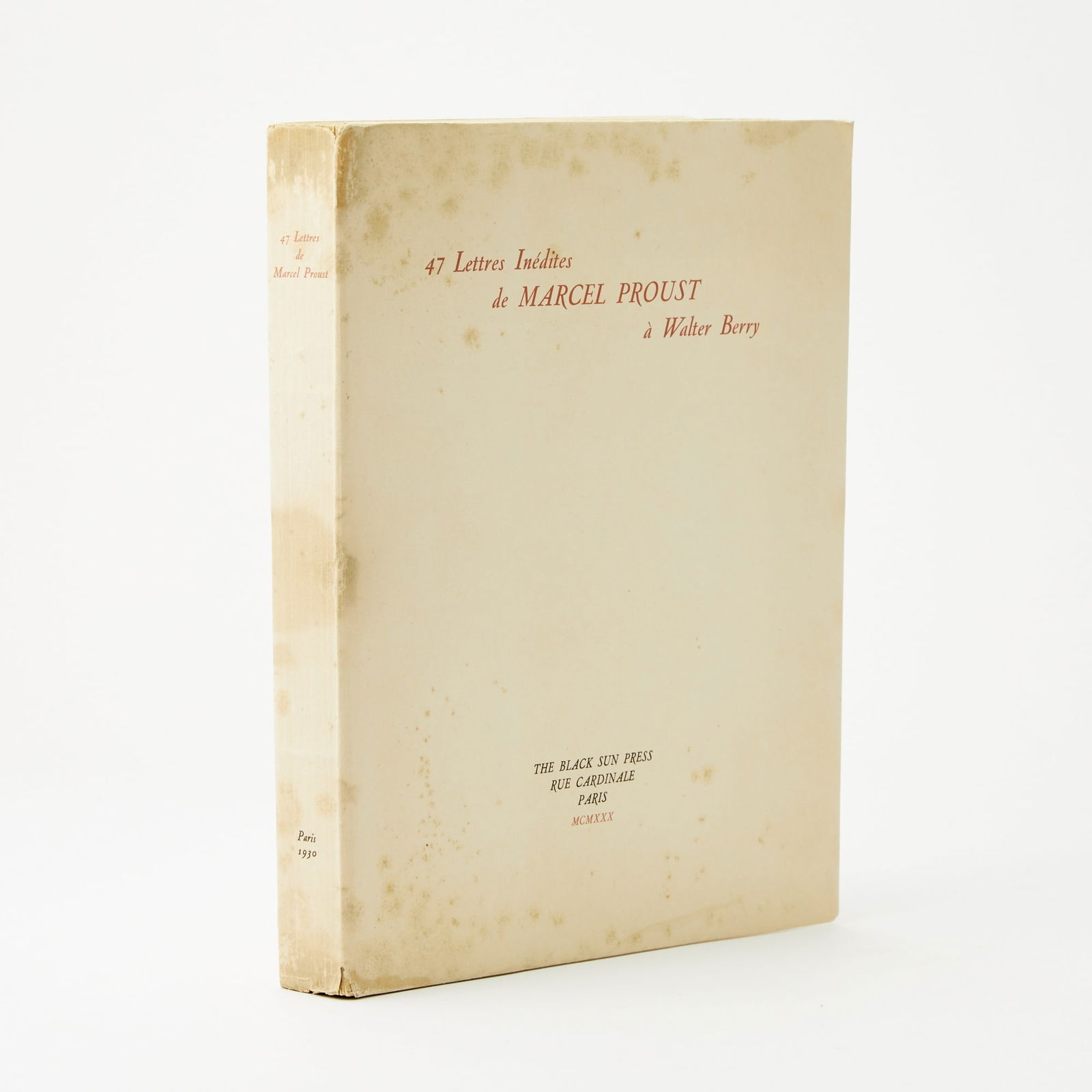 Proust letters published by Harry Crosby's Black Sun Press (1 of 5)