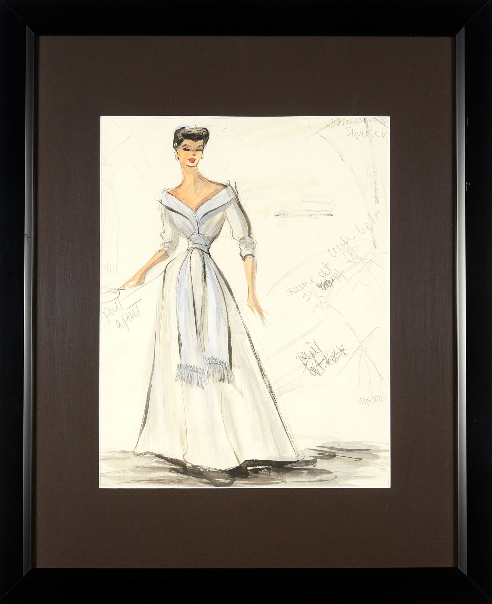 An original sketch for Jane Wyman likely for Lucy Gallant (1 of 1)