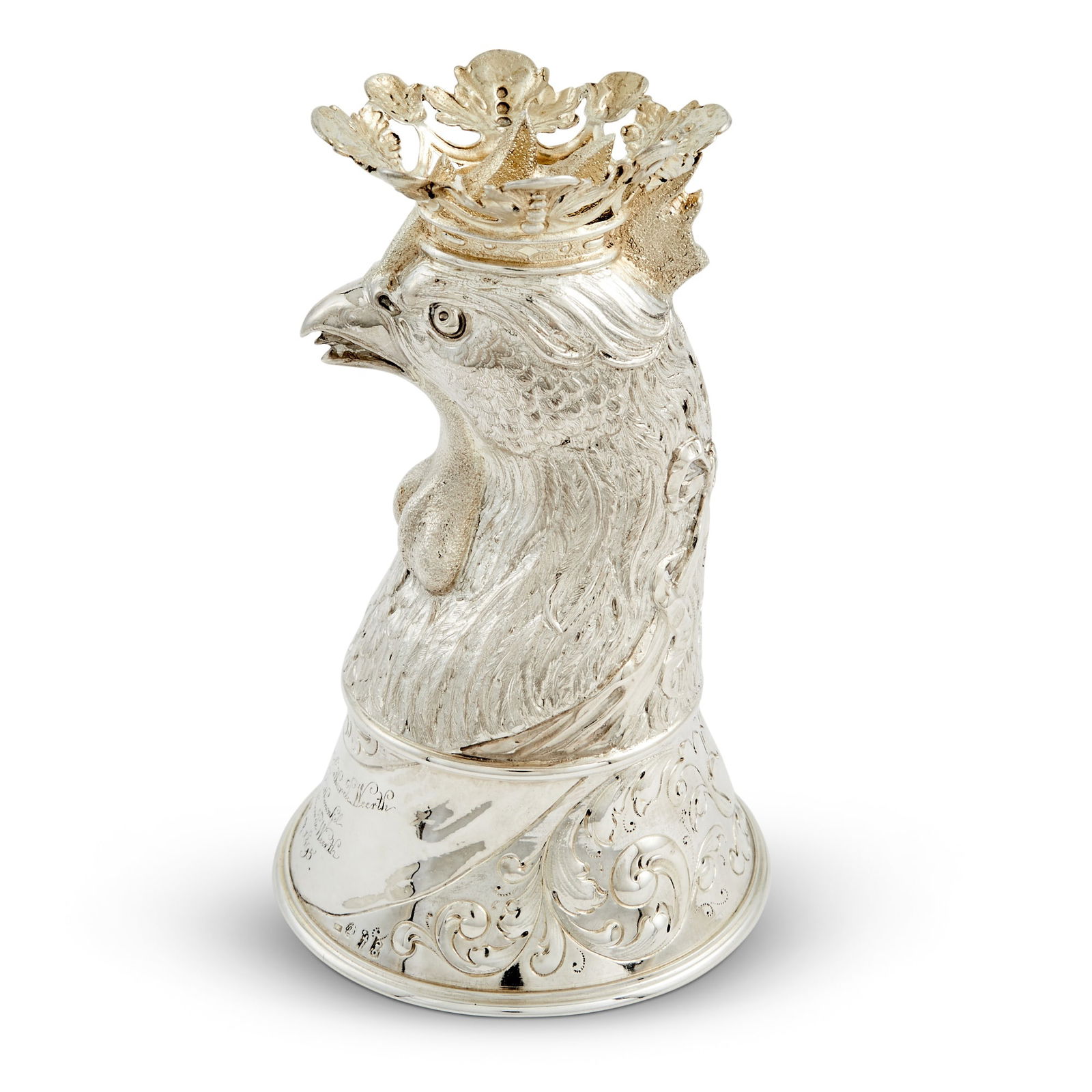 Continental Silver and Parcel Gilt Rooster-Form Stirrup Cup Late 19th century (1 of 4)