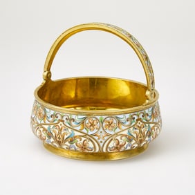 Russian Silver-Gilt and Cloisonné Enamel Bowl