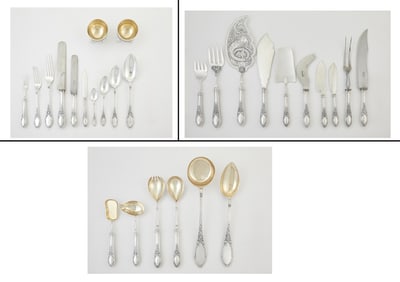 Russian Silver Flatware Service